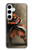 W0796 Japan Red Samurai Hard Case and Leather Flip Case For Samsung Galaxy S24 Plus