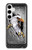 W0855 Eagle Metal Hard Case and Leather Flip Case For Samsung Galaxy S24 Plus