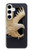 W1383 Paper Sculpture Eagle Hard Case and Leather Flip Case For Samsung Galaxy S24 Plus