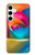 W1671 Rainbow Colorful Rose Hard Case and Leather Flip Case For Samsung Galaxy S24 Plus