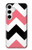 W1849 Pink Black Chevron Zigzag Hard Case and Leather Flip Case For Samsung Galaxy S24 Plus