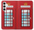 W2059 England British Telephone Box Minimalist Hard Case and Leather Flip Case For Samsung Galaxy S24 Plus