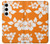 W2245 Hawaiian Hibiscus Orange Pattern Hard Case and Leather Flip Case For Samsung Galaxy S24 Plus