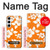 W2245 Hawaiian Hibiscus Orange Pattern Hard Case and Leather Flip Case For Samsung Galaxy S24 Plus