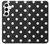 W2299 Black Polka Dots Hard Case and Leather Flip Case For Samsung Galaxy S24 Plus