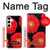 W2478 Red Daisy flower Hard Case and Leather Flip Case For Samsung Galaxy S24 Plus