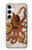 W2801 Vintage Octopus Hard Case and Leather Flip Case For Samsung Galaxy S24 Plus