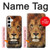 W2870 Lion King of Beasts Hard Case and Leather Flip Case For Samsung Galaxy S24 Plus