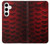 W2879 Red Arowana Fish Scale Hard Case and Leather Flip Case For Samsung Galaxy S24 Plus