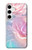 W3050 Vintage Pastel Flowers Hard Case and Leather Flip Case For Samsung Galaxy S24 Plus