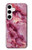 W3052 Pink Marble Graphic Printed Hard Case and Leather Flip Case For Samsung Galaxy S24 Plus