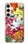 W3205 Retro Art Flowers Hard Case and Leather Flip Case For Samsung Galaxy S24 Plus