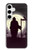 W3262 Grim Reaper Night Moon Cemetery Hard Case and Leather Flip Case For Samsung Galaxy S24 Plus