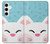 W3542 Cute Cat Cartoon Hard Case and Leather Flip Case For Samsung Galaxy S24 Plus