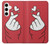 W3701 Mini Heart Love Sign Hard Case and Leather Flip Case For Samsung Galaxy S24 Plus