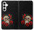 W3753 Dark Gothic Goth Skull Roses Hard Case and Leather Flip Case For Samsung Galaxy S24 Plus