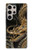 W0426 Gold Dragon Hard Case and Leather Flip Case For Samsung Galaxy S24 Ultra