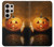 W1083 Pumpkin Spider Candles Halloween Hard Case and Leather Flip Case For Samsung Galaxy S24 Ultra