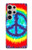 W1870 Tie Dye Peace Hard Case and Leather Flip Case For Samsung Galaxy S24 Ultra