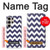 W2345 Navy Blue Shavron Zig Zag Pattern Hard Case and Leather Flip Case For Samsung Galaxy S24 Ultra