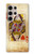 W2833 Poker Card Queen Hearts Hard Case and Leather Flip Case For Samsung Galaxy S24 Ultra