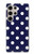 W3533 Blue Polka Dot Hard Case and Leather Flip Case For Samsung Galaxy S24 Ultra