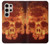 W3881 Fire Skull Hard Case and Leather Flip Case For Samsung Galaxy S24 Ultra