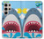 W3947 Shark Helicopter Cartoon Hard Case and Leather Flip Case For Samsung Galaxy S24 Ultra