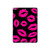 W2933 Pink Lips Kisses on Black Tablet Hard Case For iPad 10.2 (2021,2020,2019), iPad 9 8 7