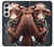 W1271 Crazy Cow Hard Case and Leather Flip Case For Samsung Galaxy A55 5G