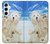 W3794 Arctic Polar Bear and Seal Paint Hard Case and Leather Flip Case For Samsung Galaxy A55 5G