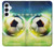 W3844 Glowing Football Soccer Ball Hard Case and Leather Flip Case For Samsung Galaxy A55 5G