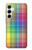 W3942 LGBTQ Rainbow Plaid Tartan Hard Case and Leather Flip Case For Samsung Galaxy A55 5G