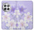 W2361 Purple White Flowers Hard Case and Leather Flip Case For OnePlus 12