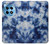 W3439 Fabric Indigo Tie Dye Hard Case and Leather Flip Case For OnePlus 12R