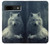 W1516 White Wolf Hard Case and Leather Flip Case For Google Pixel 8a