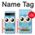 W3029 Cute Blue Owl Hard Case and Leather Flip Case For Google Pixel 8a