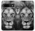 W3372 Lion Face Hard Case and Leather Flip Case For Google Pixel 8a