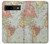 W3418 Vintage World Map Hard Case and Leather Flip Case For Google Pixel 8a
