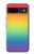 W3698 LGBT Gradient Pride Flag Hard Case and Leather Flip Case For Google Pixel 8a