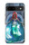 W3912 Cute Little Mermaid Aqua Spa Hard Case and Leather Flip Case For Google Pixel 8a