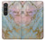 W3717 Rose Gold Blue Pastel Marble Graphic Printed Hard Case and Leather Flip Case For Sony Xperia 1 VI