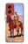 W0772 Cowboy Western Hard Case and Leather Flip Case For Motorola Moto G Stylus 5G (2024)