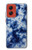 W3439 Fabric Indigo Tie Dye Hard Case and Leather Flip Case For Motorola Moto G Stylus 5G (2024)