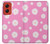 W3500 Pink Floral Pattern Hard Case and Leather Flip Case For Motorola Moto G Stylus 5G (2024)