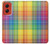 W3942 LGBTQ Rainbow Plaid Tartan Hard Case and Leather Flip Case For Motorola Moto G Stylus 5G (2024)
