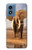 W0310 African Elephant Hard Case and Leather Flip Case For Motorola Moto G Play 4G (2024)