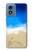 W0912 Relax Beach Hard Case and Leather Flip Case For Motorola Moto G Play 4G (2024)