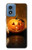 W1083 Pumpkin Spider Candles Halloween Hard Case and Leather Flip Case For Motorola Moto G Play 4G (2024)