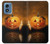 W1083 Pumpkin Spider Candles Halloween Hard Case and Leather Flip Case For Motorola Moto G Play 4G (2024)